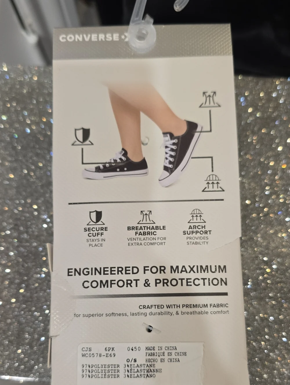 Converse 6-PK Foundational Liner Socks- Multi